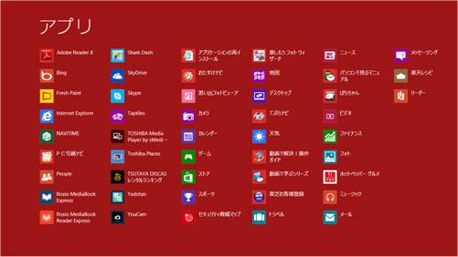 Windows8の「アプリ」画面